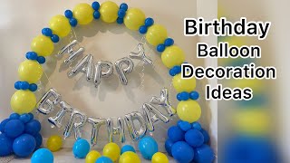 Balloon decoration ideasno heliumno stand balun dekoresan birthday Balloon Birthday Decoration [upl. by Anivas76]