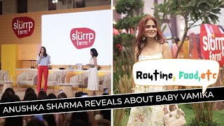 Slurrp farm interview Anushka Sharma interviewSlurrp farm event todayAnushka Sharma baby routine [upl. by Orfield]