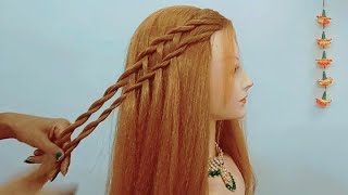 5 Pretty 😍 hairstyle for girls  Different types hairstyle for girls  Hairstyle for midium hair [upl. by Eillit]