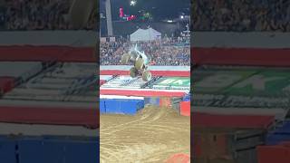 Leduc leap off the container monsterjam monstertruck backflip meg mjwfxxii viral shorts [upl. by Eendyc335]