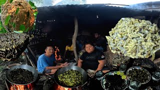 Black Hornet Hunting at Night in Nepali Village Cooking and Eating Kalo Aringal Best Test Ever [upl. by Allevon451]