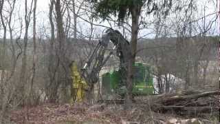 Deere 753J Feller Buncher Working [upl. by Acitel893]