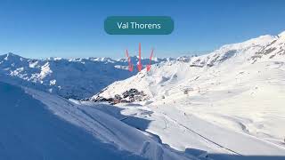 Ski afdaling naar Val Thorens met prachtige uitzichten [upl. by Zucker]