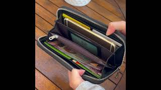 Leather RFID Purse  Long Wallet [upl. by Atoiganap205]