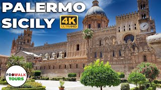 Palermo Sicily Walking Tour  With Captions  4K [upl. by Aineval]