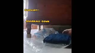 Flipkart anarkali gown blue unboxing fakeornotflipkarttoday fashion [upl. by Ahsenaj]