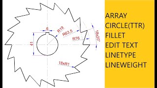 AutoCAD Array edit text ed linetype lineweight [upl. by Valsimot]