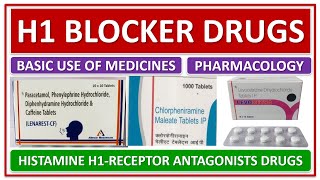 H1 BLOCKER DRUGS ANTIHISTAMINES HISTAMINE H1RECEPTOR ANTAGONISTS DRUGS BASIC USE SIDE EFFECTS [upl. by Nealah]