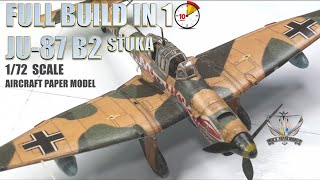 PAPER MODEL  FULL BUILD IN 10 MINUTES JU87B2 [upl. by Llemmart]