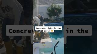 CONCRETE Spills in POOL Is this pool RUINED shorts poolbuilder failsvideo [upl. by Marys984]