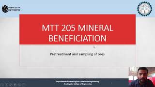 MINERAL BENEFICIATION LECTURE 3 [upl. by Hayton205]