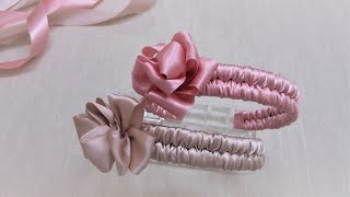 DIY Ribbon Headband  How to Make Braided Headband with Satin Ribbon –Easy No Sew Scrunchie Hairband [upl. by Kciredec672]