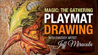 Magic the Gathering timelapse playmat drawing [upl. by Llehsal]