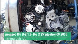 Peugeot 407 621 8 16 v 125 hp patrol 09 2005 timing belt YouTube AME Motors Howtofix [upl. by Sonaj]