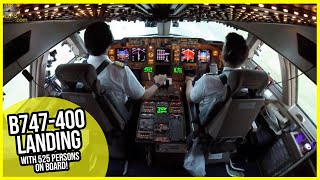 Favorite Flight Deck B747400 with 525 Persons on Board landing in Dominican Republic AirClips [upl. by Awad]