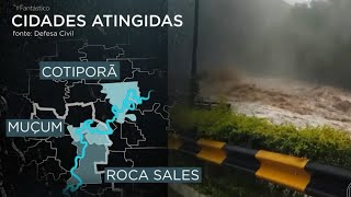 EXCLUSIVO Câmeras de segurança mostram início da inundação em Roca Sales e Muçum Fantástico [upl. by Akiemehs]