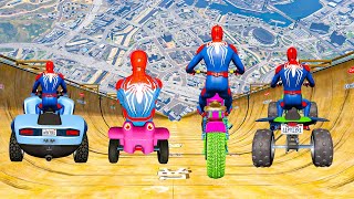 Team Spiderman vs Longest Ramp in GTA 5  Jumping from Highest in GTA 5 Spiderman Gameplay [upl. by Ellerihs439]