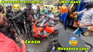 Hayabusa ka Accident ho gaya 😭 bheech road mai jhagda 😡 Bike ka tagda nuksaan ho gaya 😞 [upl. by Hsakiv]