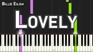 Billie Eilish  Lovely  Easy Piano Tutorial [upl. by Hayes801]