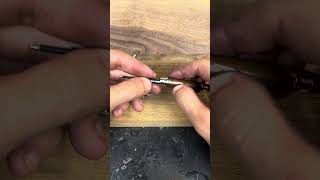 Making a pen from Dark Walnut woodworking satisfying [upl. by Attener]