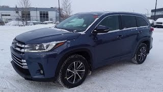 2017 or 2018 Toyota Highlander XLE AWD in Shorline Blue Detailed review of features with TSS P [upl. by Ahsiuqel]