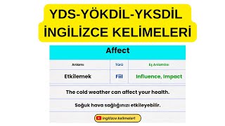 İngilizce Sınav Kelimeleri 2 YDSYÖKDİLYKSDİL [upl. by Hornstein604]