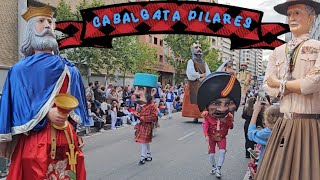 Cabalgata de Gigantes y Cabezudos Pilares 2024 [upl. by Osnohpla831]