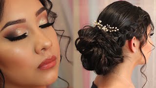 PROM Makeup amp Hair 3  Simple Smokey Eye ⭐️  Updo With Braids Tutorial  Rosita Rosita [upl. by Pulcheria846]