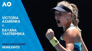 Victoria Azarenka v Dayana Yastremska Highlights  Australian Open 2024 Fourth Round [upl. by Kiah]