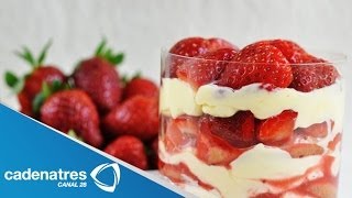 Receta para preparar tiramisu de fresas Receta de tiramisu  Cocinando con Marconi [upl. by Akeihsat]