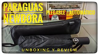 Paraguas NEWDORA Plegable Automático y Resistente al Viento Unboxing y Review [upl. by Alram]