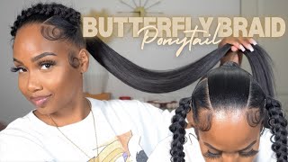 Butterfly Braid x Ponytail Tutorial  How To Hairstyles [upl. by Anuala75]