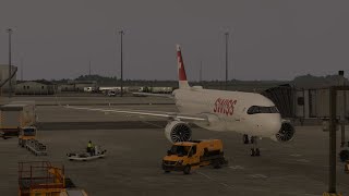 MSFS2020 A20N Landing at LSZH Zurich on VATSIM [upl. by Ttennaj]