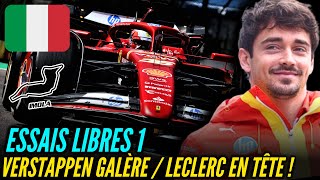 ESSAIS LIBRE 1  VERSTAPPEN GALÈRE  LECLERC EN TÊTE   RÉSUMÉ GRAND PRIX DIMOLA F1 2024 [upl. by Assilram]