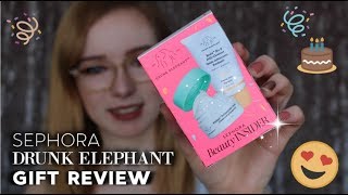 Sephora Drunk Elephant Birthday Gift Review amp Demo 2019 [upl. by Roye]