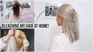 BLEACHING MY HAIR BROWN TO BLONDE using BOX DYE At Home 😱  Naomi Victoria [upl. by Adaliah370]