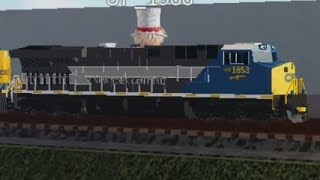 CSX 1853 leads a Coal Hopper Train at RSR Reimagined [upl. by Nawyt857]