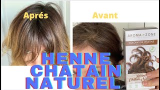 Henné Châtain Naturel AromaZone  cheveux blancs et coloration végétale [upl. by Anev660]