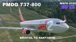 MSFS 2020  NEW 29Palms Santorini  PMDG 737800 JET2  Bristol to Santorini  Full Flight [upl. by Ailido901]