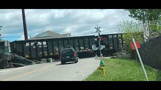 NS empty coal hopper train crosses berkley ave extend [upl. by Rosene]