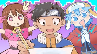 ANIME TRIVIA QUIZ BUT WE DRAW OUR ANSWERS FT gigguk [upl. by Mahmud314]