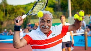 FUNNIEST Tennis Match EVER You Wont Stop Laughing 2 Mansour Bahrami Trick Shots [upl. by Jason281]