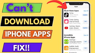 Cant Download Apps on iphone 2024  How To Fix Cant download Apps from App Store [upl. by Ettenoj]