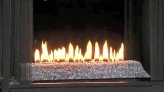 Ventless Gas Fireplace with Flame with Fire Glass and SeeThrough VentFree Gas Fires [upl. by Edra164]