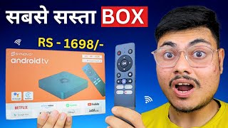 I Try Indias Cheapest Android TV Box  Normal TV To Smart TV Convert With Android Box [upl. by Aihpledalihp]