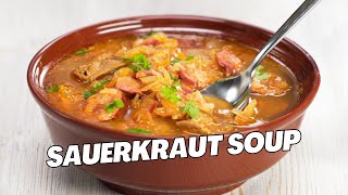 Homemade SAUERKRAUT SOUP – KAPUSTNICA  Traditional Slovak Soup Kraut Soup Recipe by Always Yummy [upl. by Norre]