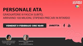 PERSONALE ATA graduatorie III fascia subito arrivano 100 milioni stipendi precari in ritardo [upl. by Mourant]