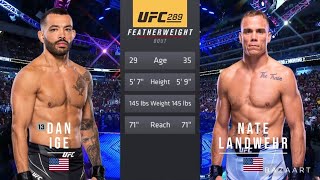 DAN IGE VS NATE LANDWEHR FULL FIGHT UFC 289 [upl. by Colby]