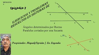 EJERCICIOS Y PROBLEMAS RESUELTOS DE Ángulos entre Rectas Paralelas cortadas por una Secante [upl. by Bluhm]