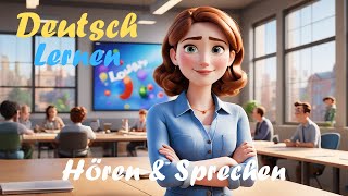 Probetag bei der Arbeit  Deutsch Lernen  Sprechen amp Hören  Geschichte amp Wortschatz [upl. by Ashford983]